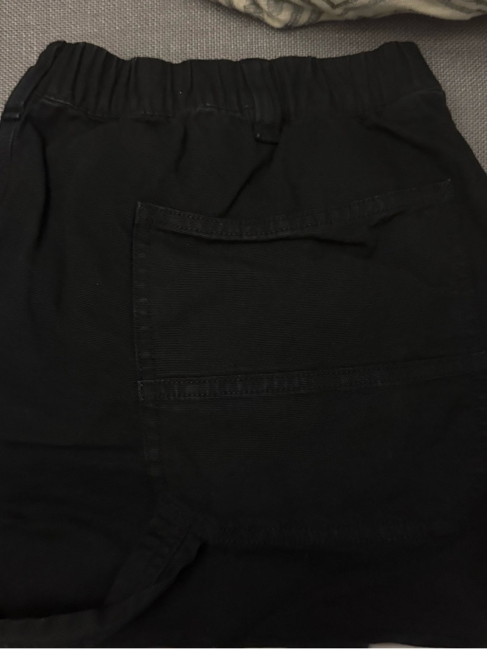 Men's Black Cargo Pants with Elastic Waist